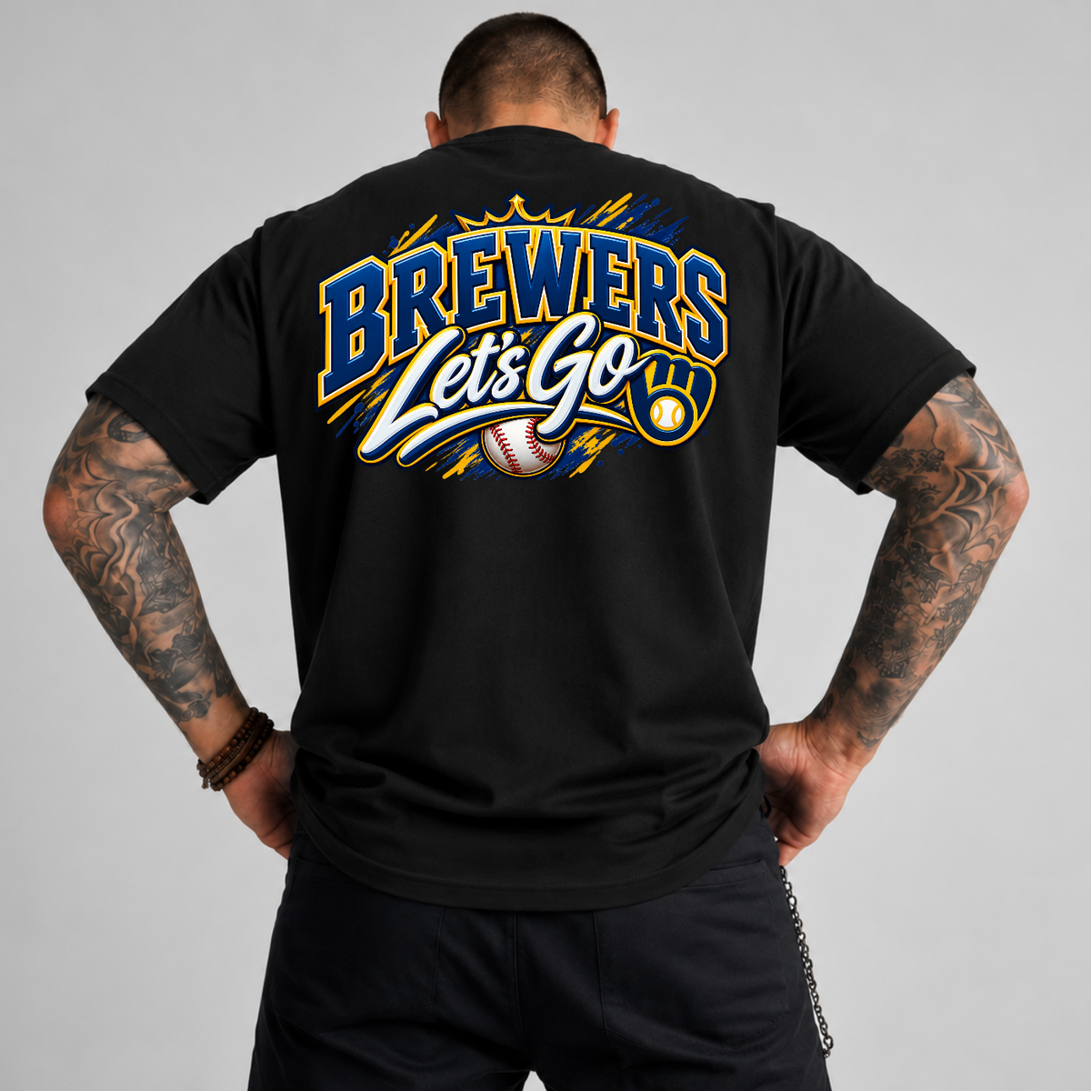 Brewers Let's Go Crown Baseball Emblem PNG SVG, Game Day Graphic