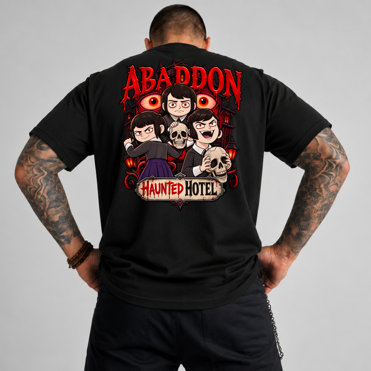 Abaddon Haunted Hotel Gothic Creepy Kids PNG SVG, Horror Graphic