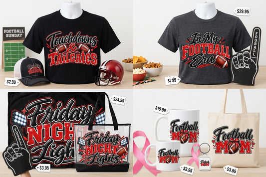 Red Glitter Game Day Football PNG SVG Bundle, 4 Sports Graphics