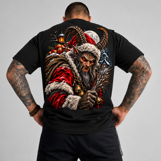 Krampus Evil Christmas Horned Santa PNG SVG, Dark Gothic Holiday Graphic
