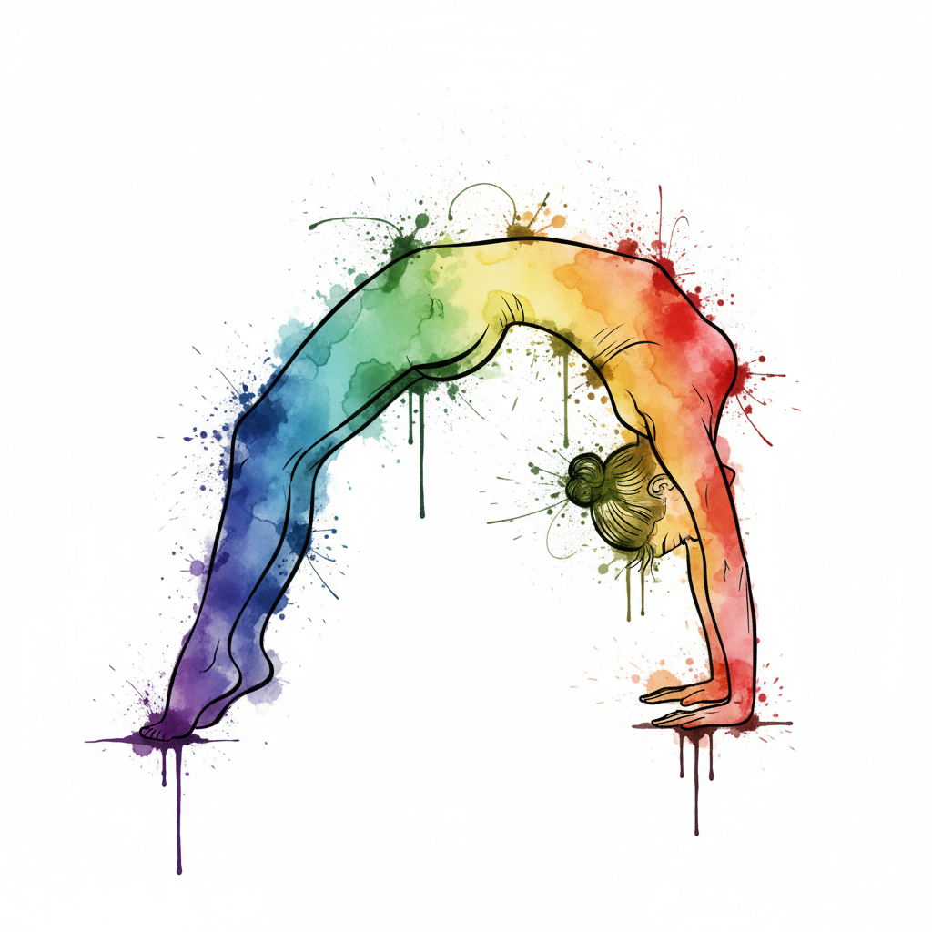 30 Rainbow Gymnastics Watercolor PNG Clip Art Bundle Gymnast Clipart Download