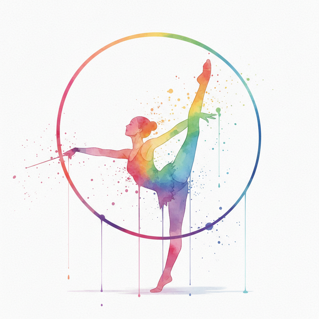 30 Rainbow Gymnastics Watercolor PNG Clip Art Bundle Gymnast Clipart Download