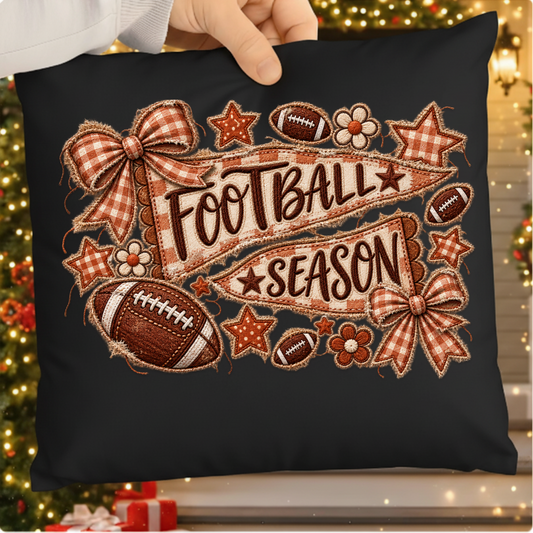 Football Season PNG SVG Design T Shirt Gingham Pennant Bow Graphic
