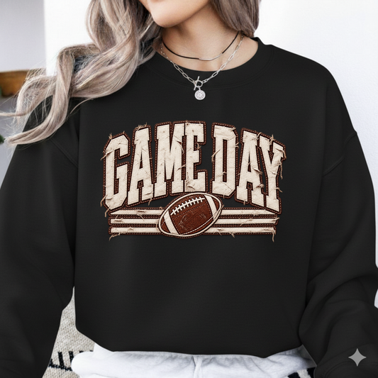Game Day PNG SVG Design T Shirt Football Varsity Patchwork Graphic