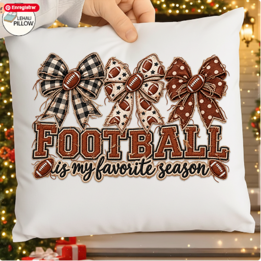 Football Is My Favorite Season PNG SVG Design T Shirt Bow Graphic