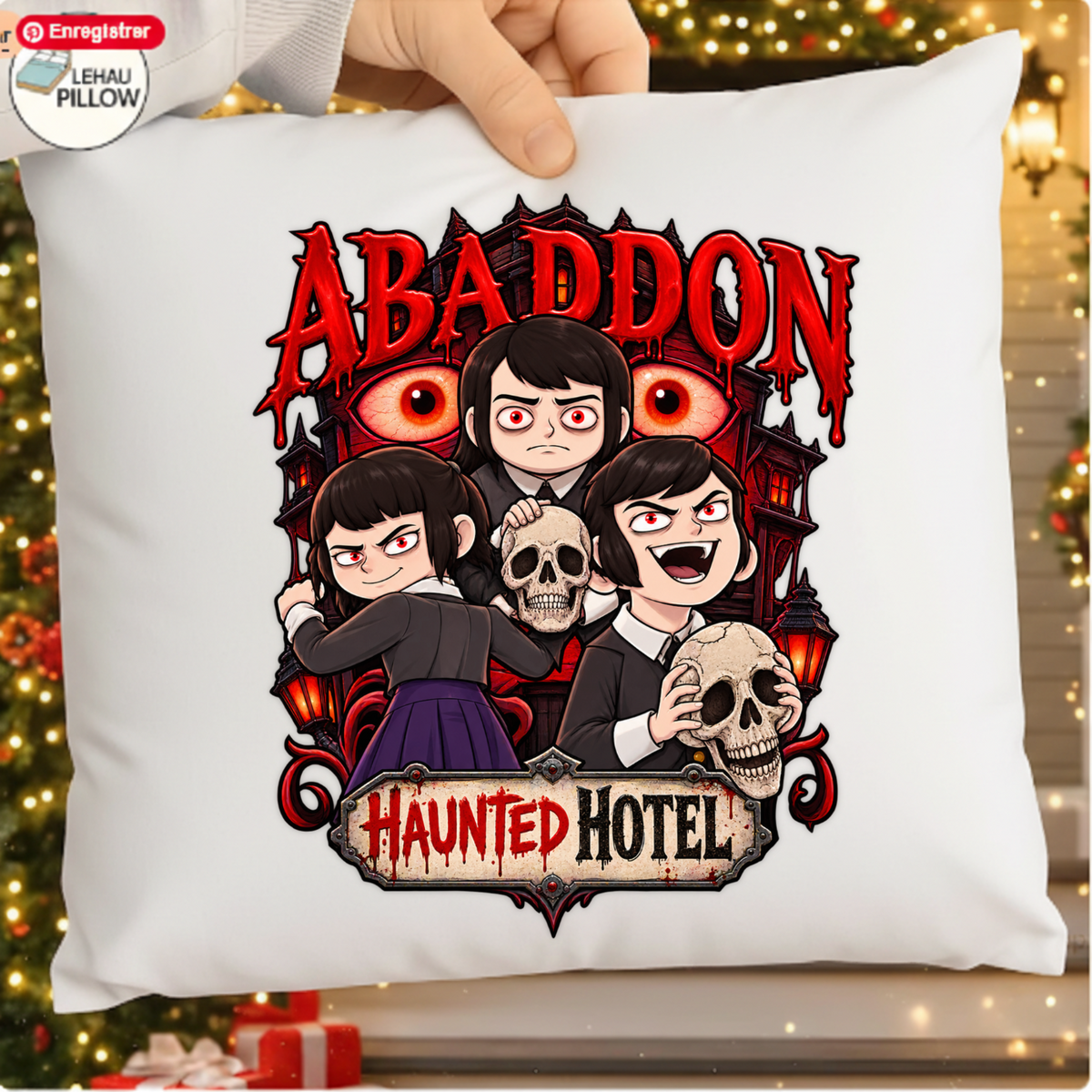 Abaddon Haunted Hotel Gothic Creepy Kids PNG SVG, Horror Graphic