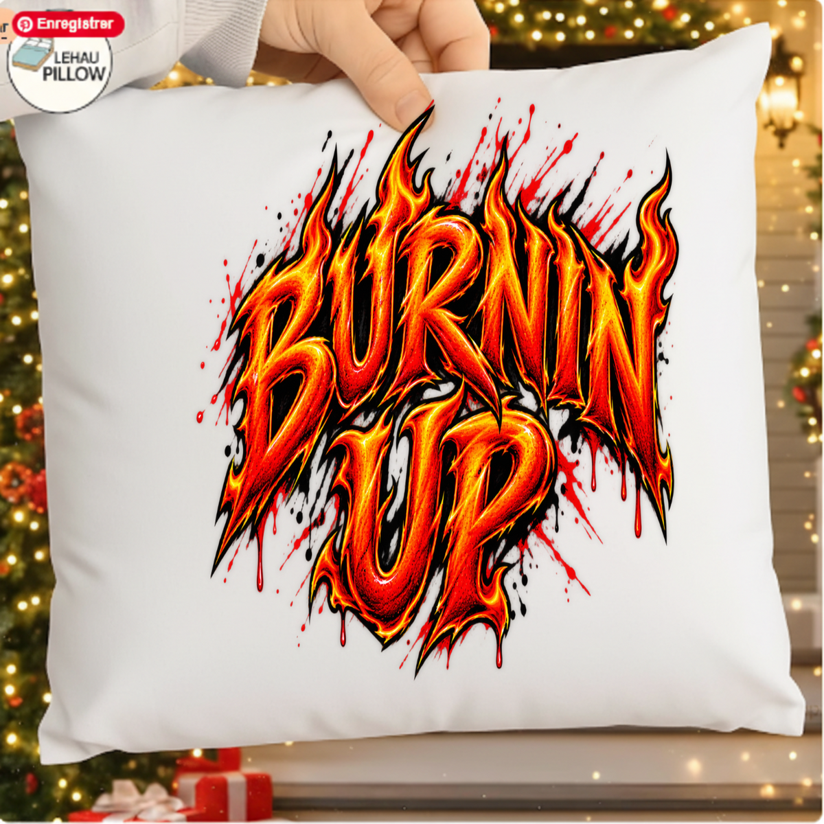 Burnin Up Fiery Flame Typography PNG SVG, Retro Hot Rod Graphic