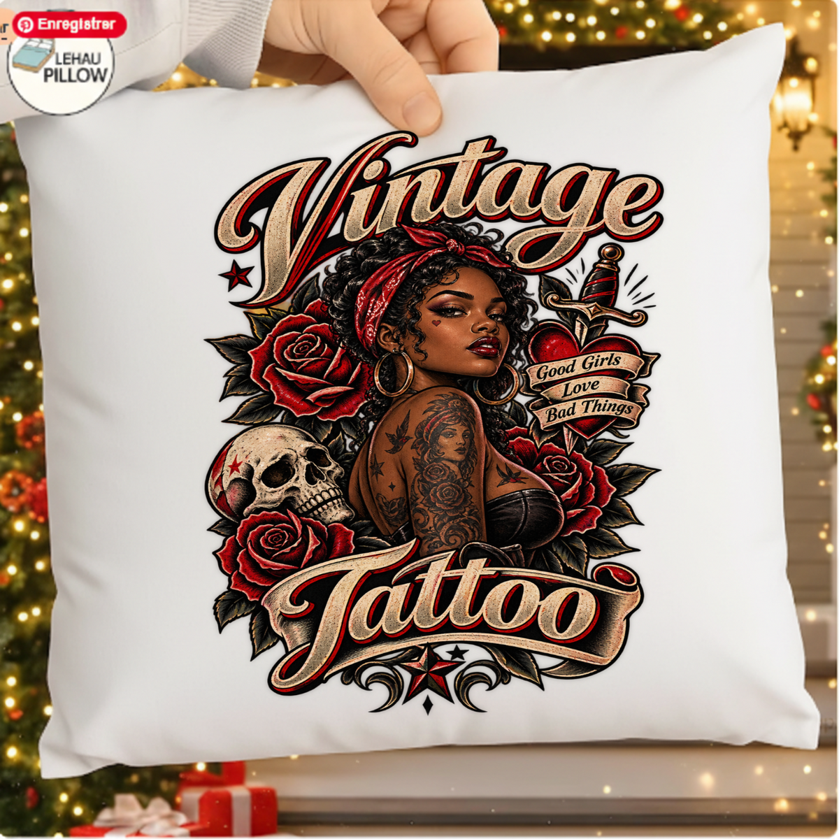 Vintage Tattoo Good Girls Love Bad Things PNG SVG, Retro Graphic