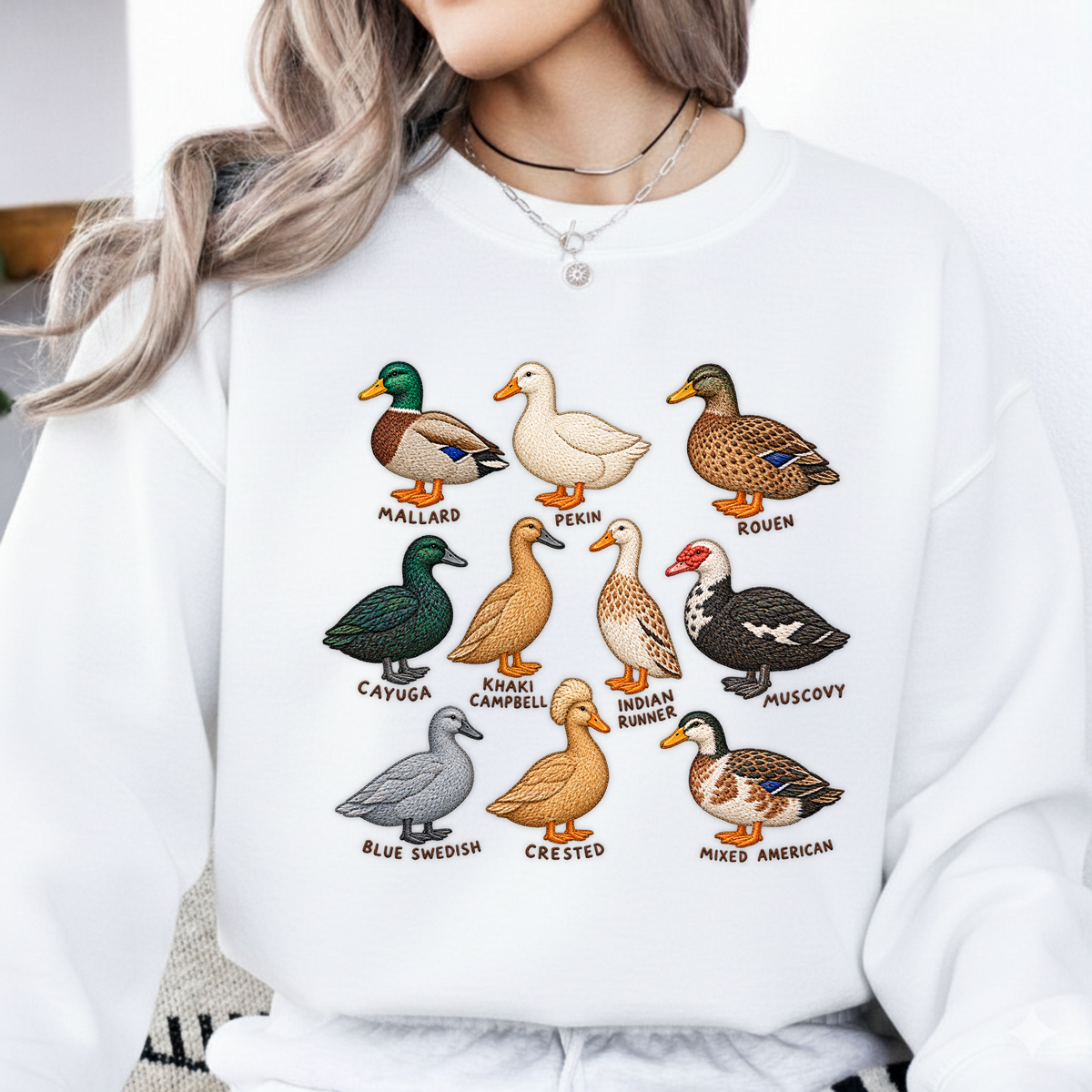 Duck Breeds PNG SVG Design T Shirt Kids Farm Educational Embroidery Graphic