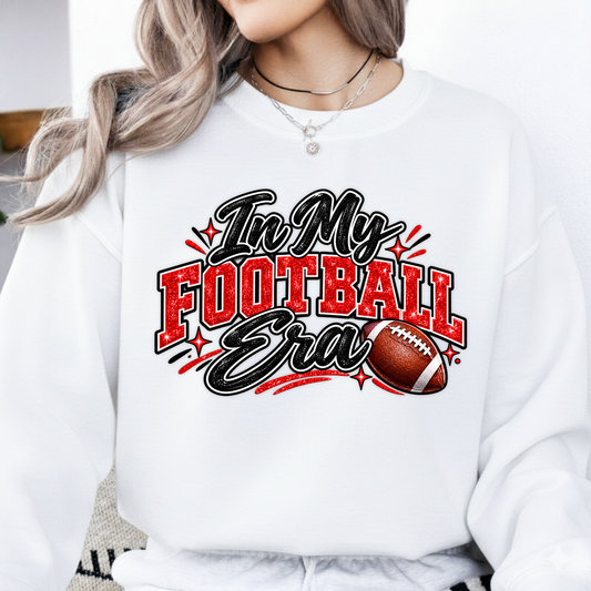 In My Football Era Red Glitter Game Day PNG SVG, Trendy Sports Graphic