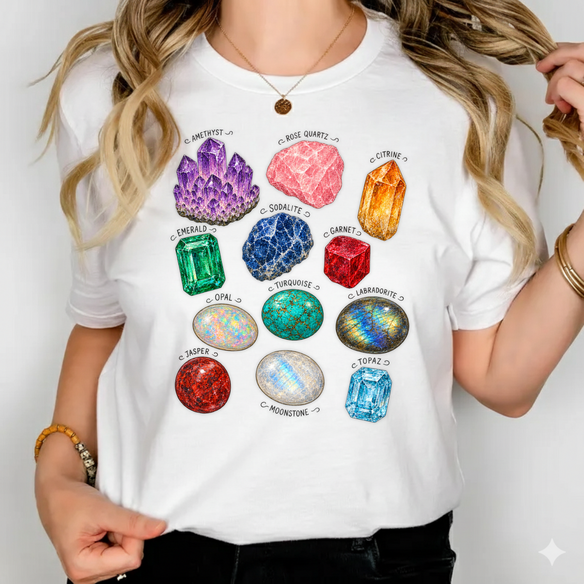 Crystals And Gemstones PNG SVG Design T Shirt Healing Stones Chart Graphic