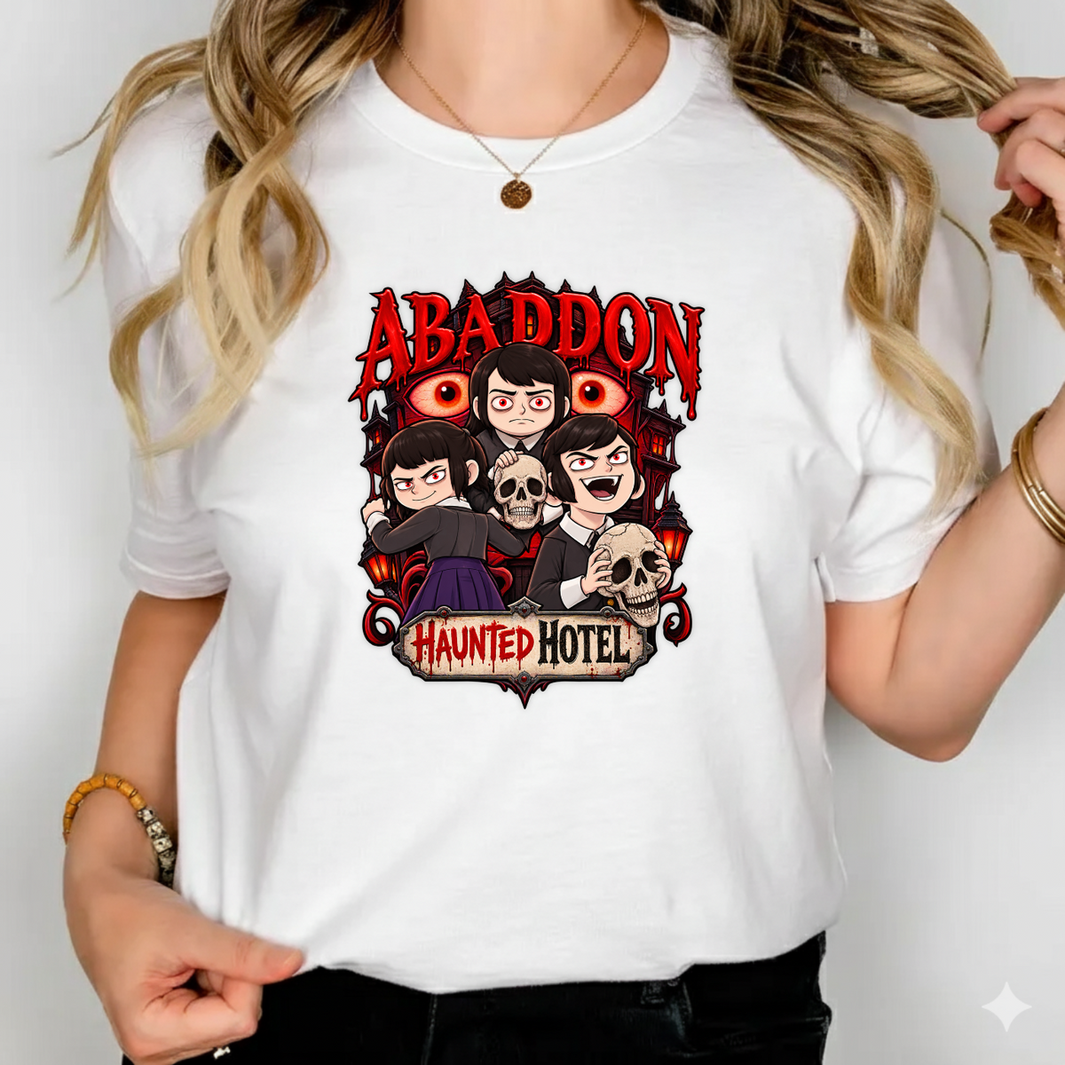 Abaddon Haunted Hotel Gothic Creepy Kids PNG SVG, Horror Graphic