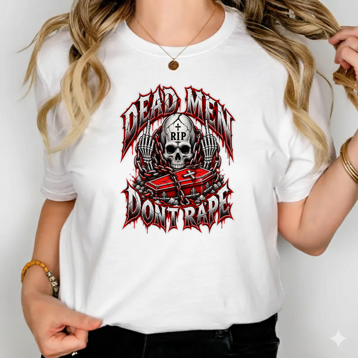 Dead Men Dont Rape Skull Coffin Feminist Horror PNG SVG, Dark Graphic