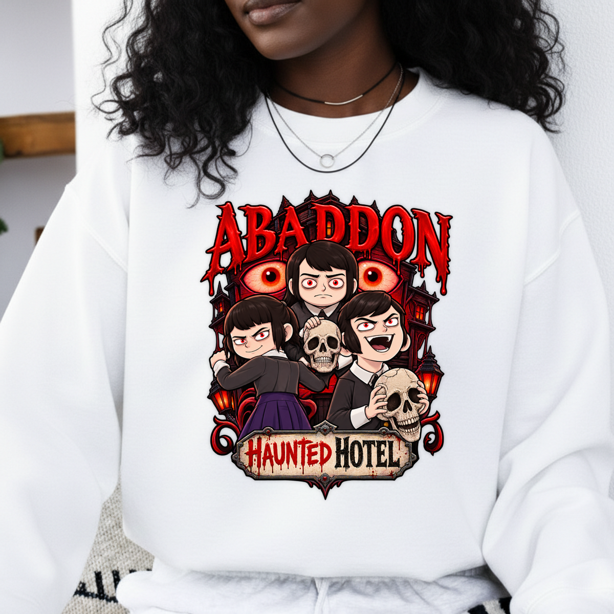 Abaddon Haunted Hotel Gothic Creepy Kids PNG SVG, Horror Graphic