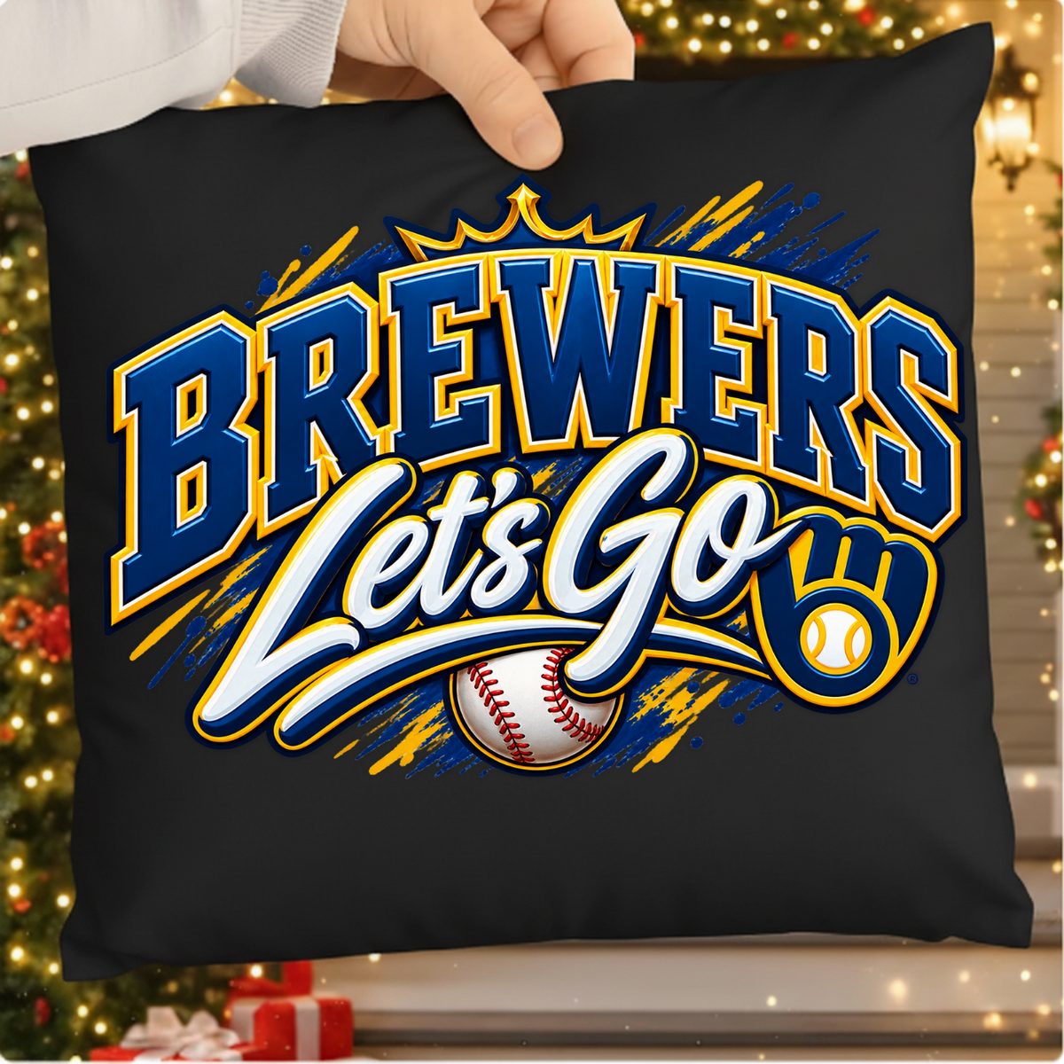 Brewers Let's Go Crown Baseball Emblem PNG SVG, Game Day Graphic