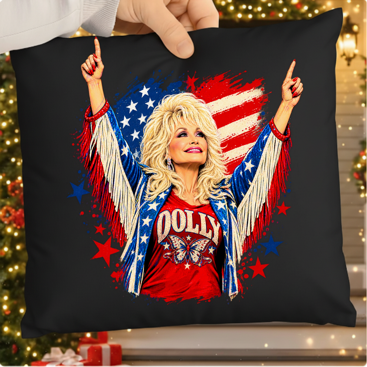 Patriotic Dolly Parton Stars and Stripes PNG SVG, Country Music Graphic
