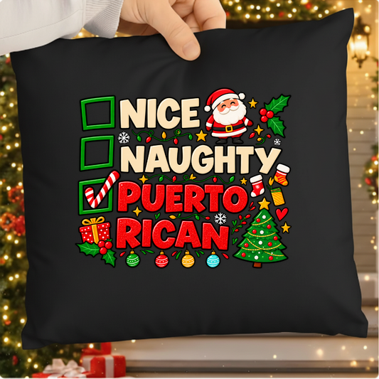 Nice Naughty Puerto Rican Christmas PNG SVG, Funny Holiday Graphic