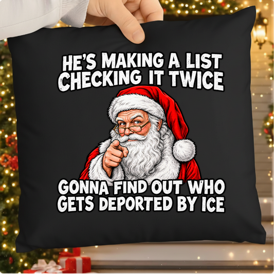 He's Making A List Checking It Twice DEPORTED Pointing Santa PNG SVG