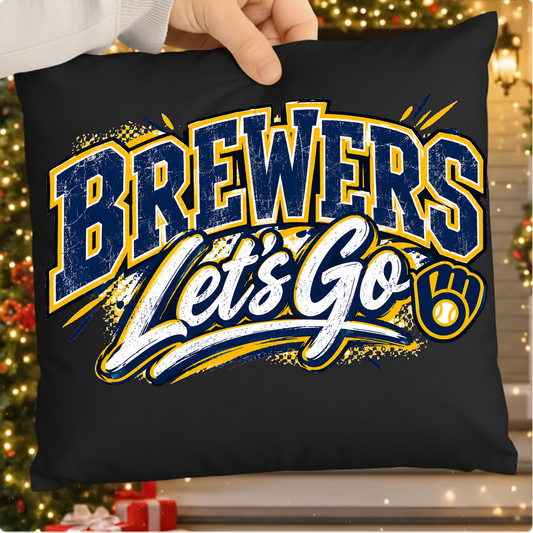 Brewers Let's Go Distressed Glove Logo PNG SVG, Baseball Game Day Graphic