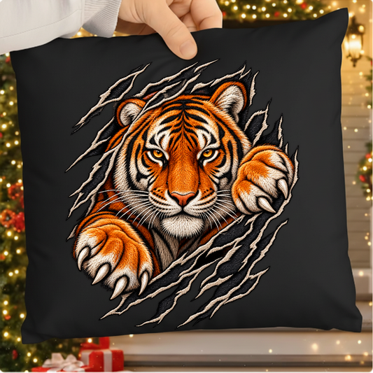 Ripped Torn Tiger Claws Faux Embroidery PNG SVG, Wild Bengal Tiger Graphic