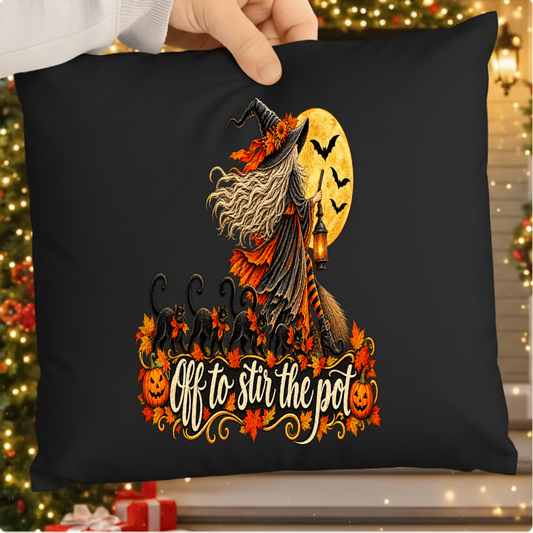 Off To Stir The Pot Halloween Witch PNG SVG, Spooky Autumn Graphic